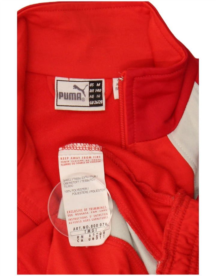 Jachetă de trening PUMA pentru băieți, 9-10 ani, poliester color bloc roșu