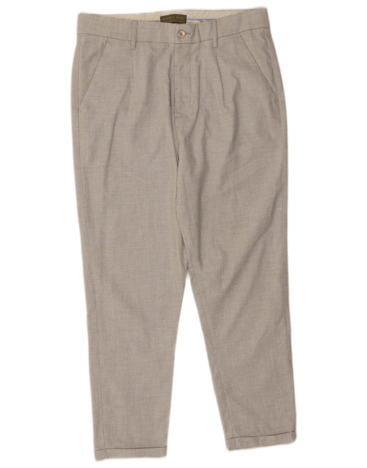 Pantaloni chino pentru bărbați Zara UE 40 Mediu L31 L24 Gri Poliester