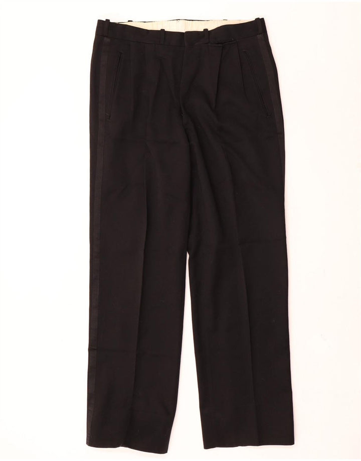 Costum pentru bărbați vintage 1 buton 2 piese IT 52 XL W32 L30 negru