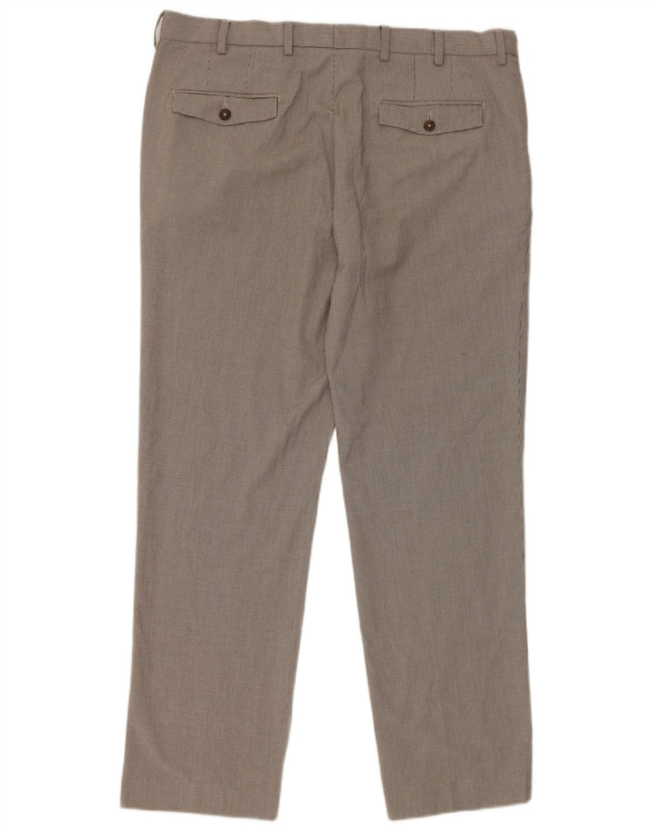 Pantaloni de costum drepți pentru bărbați Marks & Spencer L38 L31 Gri Houndstooth
