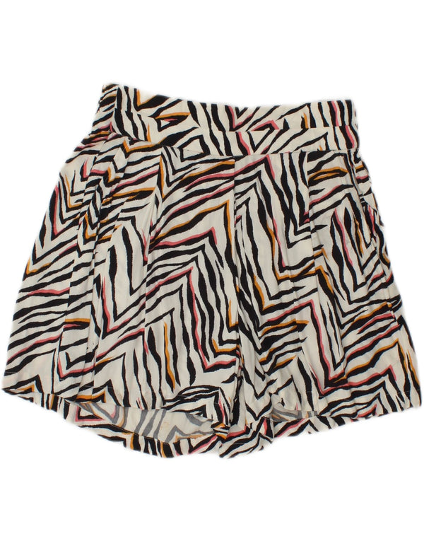 Marks & Spencer Pantaloni scurți casual pentru femei UK 8 Small W28 White Animal Print