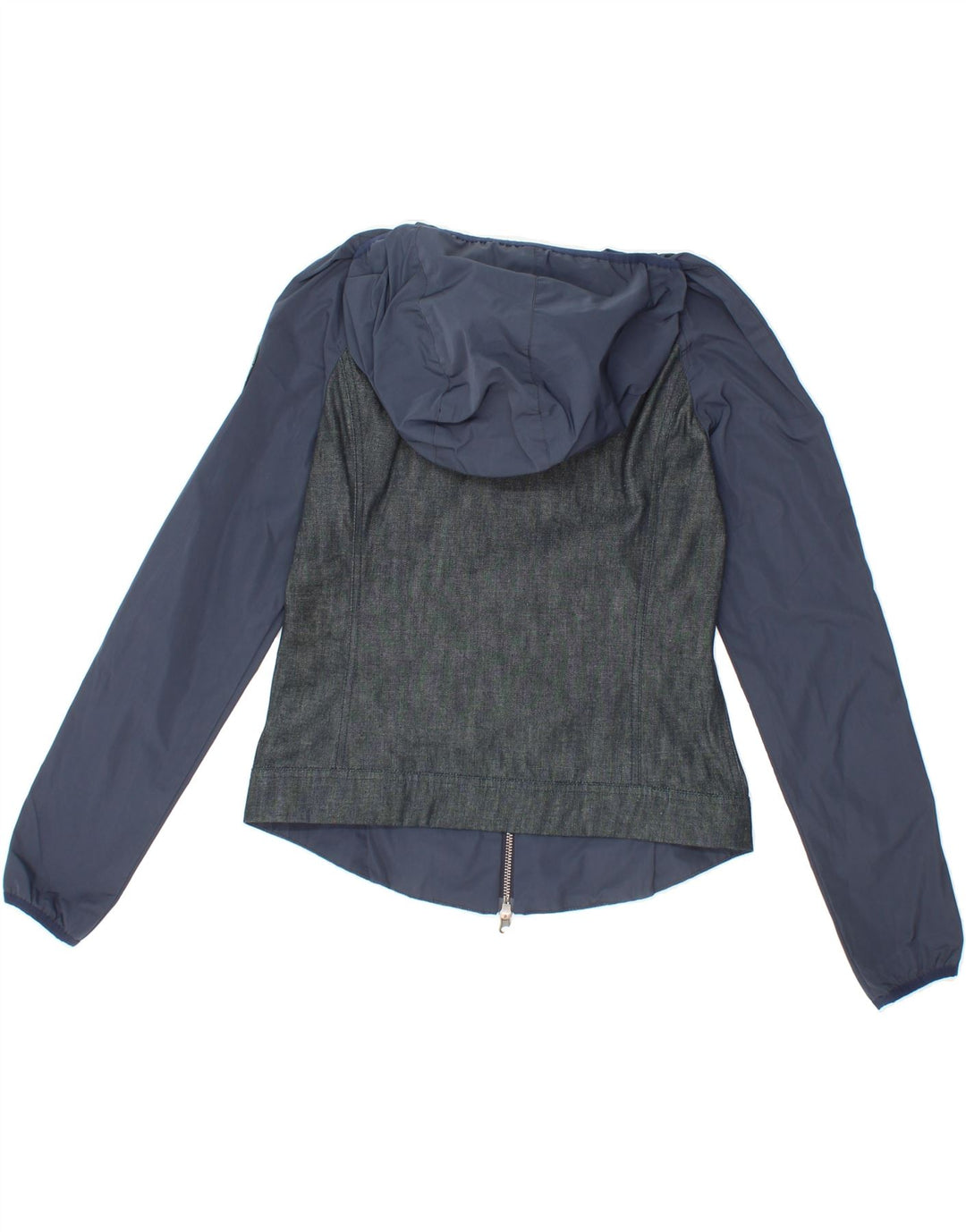 COLMAR Womens Zip Hoodie Sweater IT 42 Medium Grey Colourblock Cotton Vintage Colmar and Second-Hand Colmar from Messina Hembry 