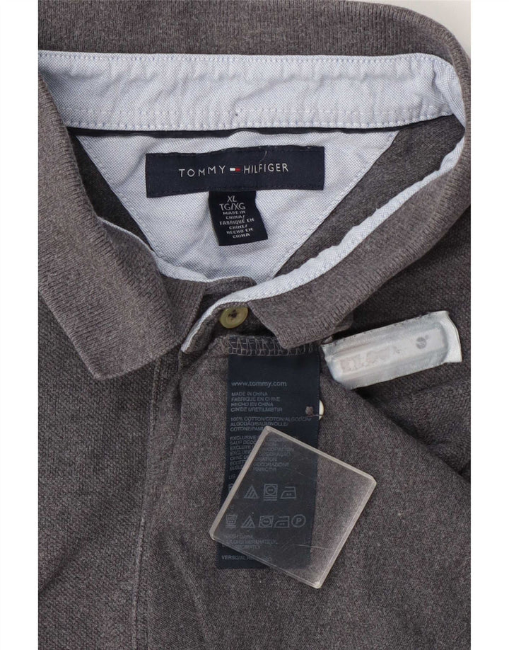 Cămașă polo Tommy Hilfiger pentru bărbați XL bumbac gri