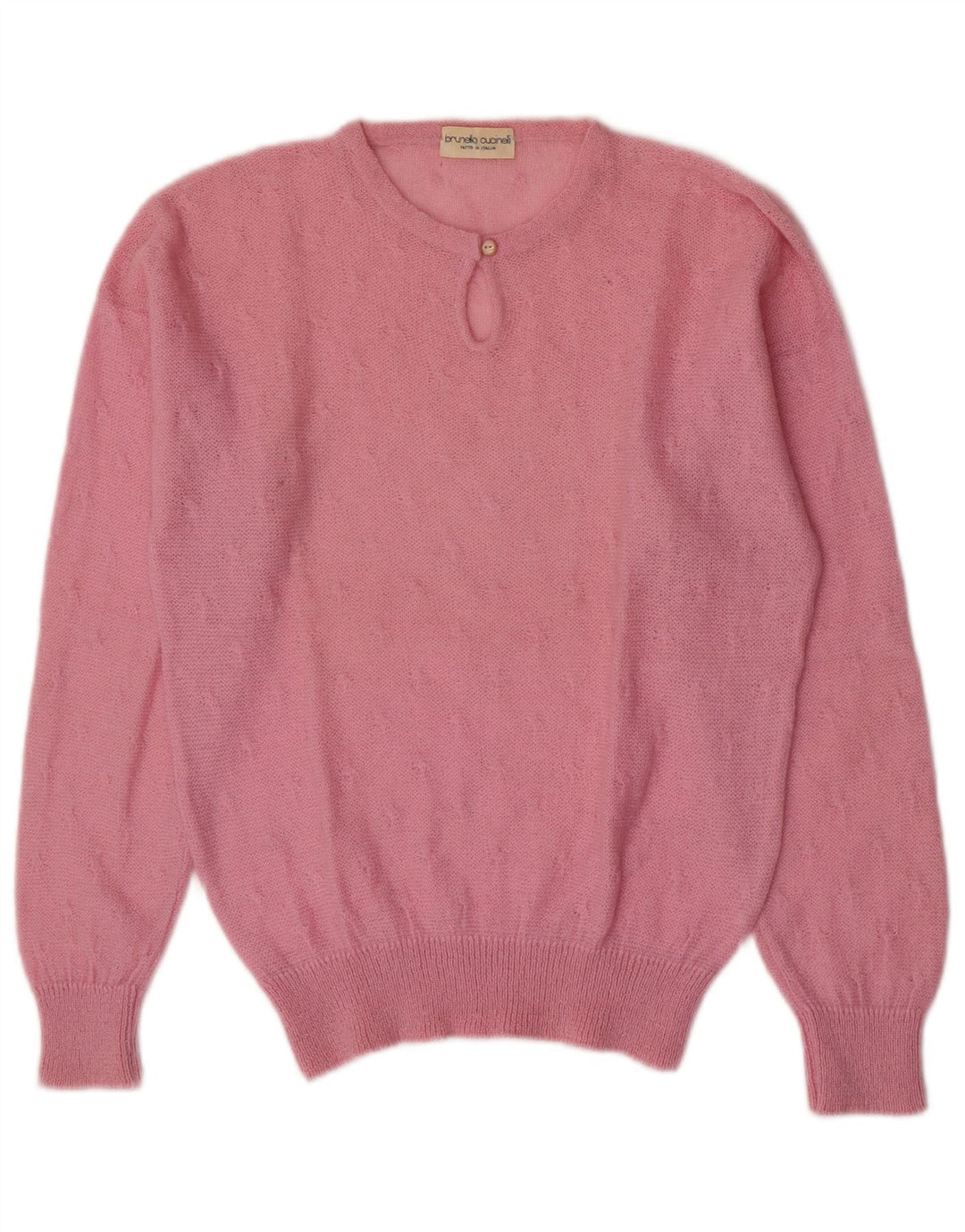 Brunello Cucinelli Pulover pentru femei cu decolteu rotund IT 46 Large Pink