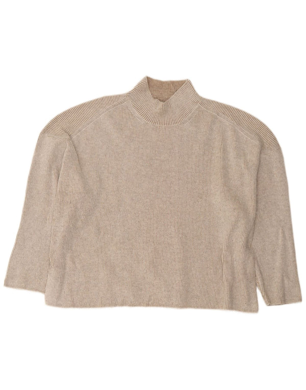 Pulover cu gât țestoasă pentru femei Marks & Spencer UK 18 XL Bej cu dungi