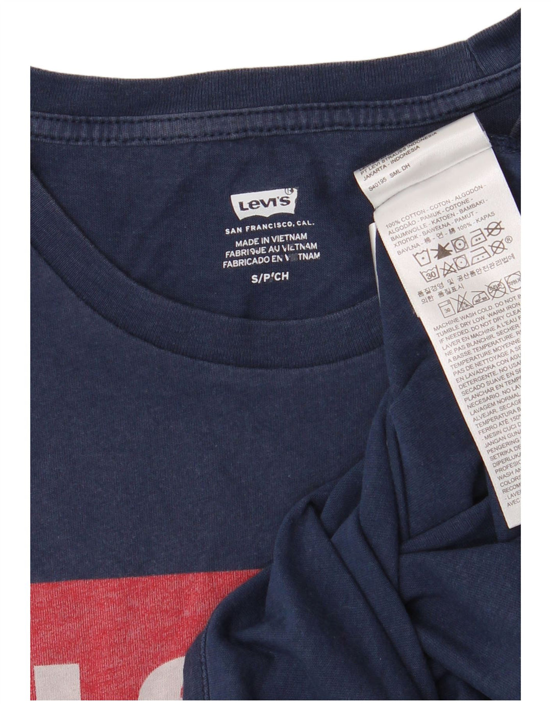 Tricou grafic pentru bărbați LEVI'S Top mic din bumbac bleumarin