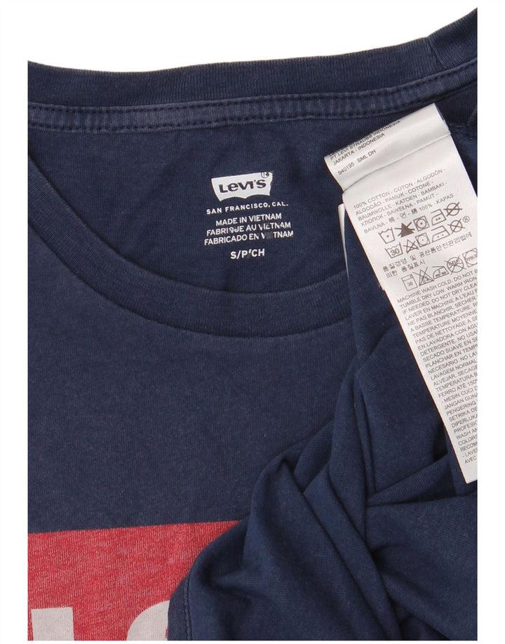 Tricou grafic pentru bărbați LEVI'S Top mic din bumbac bleumarin