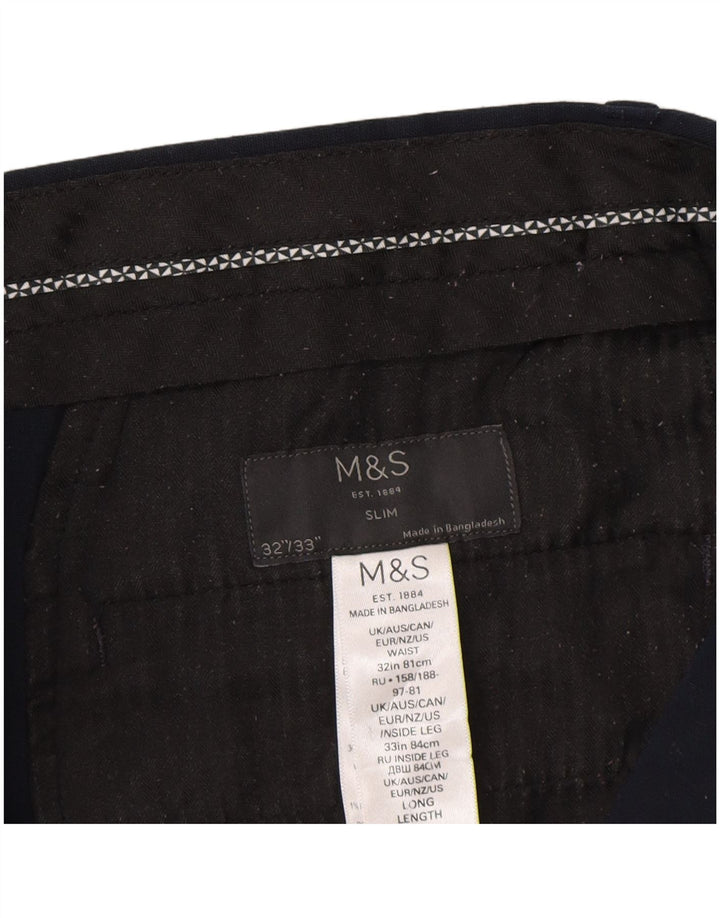 Pantaloni chino subțiri pentru bărbați Marks & Spencer L32 L33 Poliester bleumarin