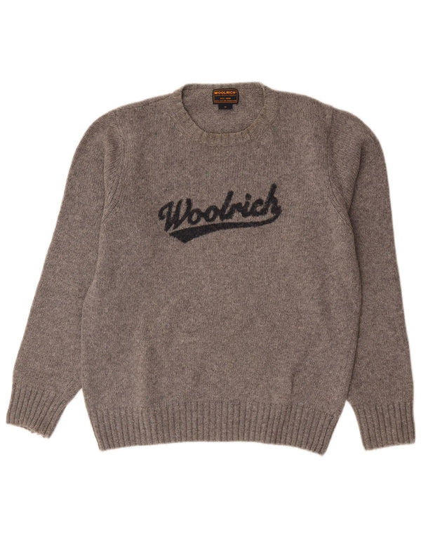 Pulover grafic pentru bărbați Woolrich, lână cu pete, gri mediu