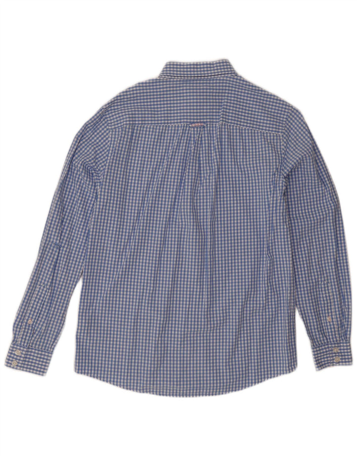Crew Clothing Cămașă clasică pentru bărbați din bumbac cu vichy albastru