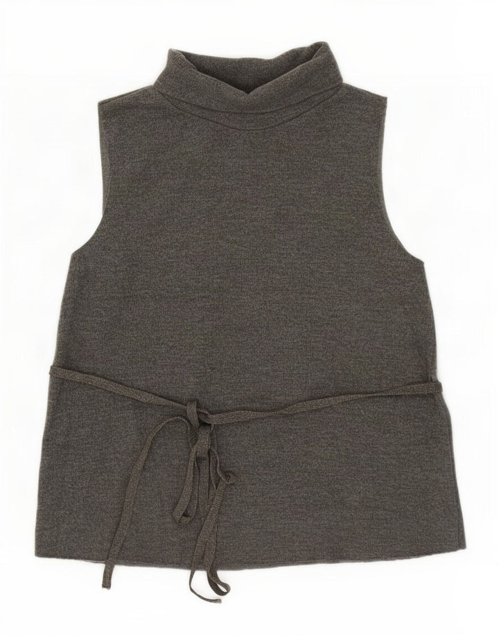 Vest Vest Top Femei Zara UK 14 Mare Kaki Bumbac
