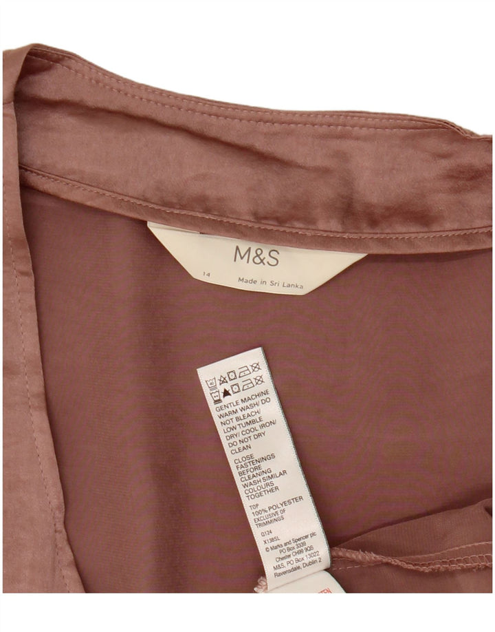 Bluză cămașă fără mâneci pentru femei Marks & Spencer UK 14 Poliester roz mare