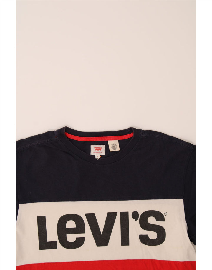 LEVI'S Mens Graphic T-Shirt Top Small Multicoloured Colourblock Cotton Vintage Levi's and Second-Hand Levi's from Messina Hembry 