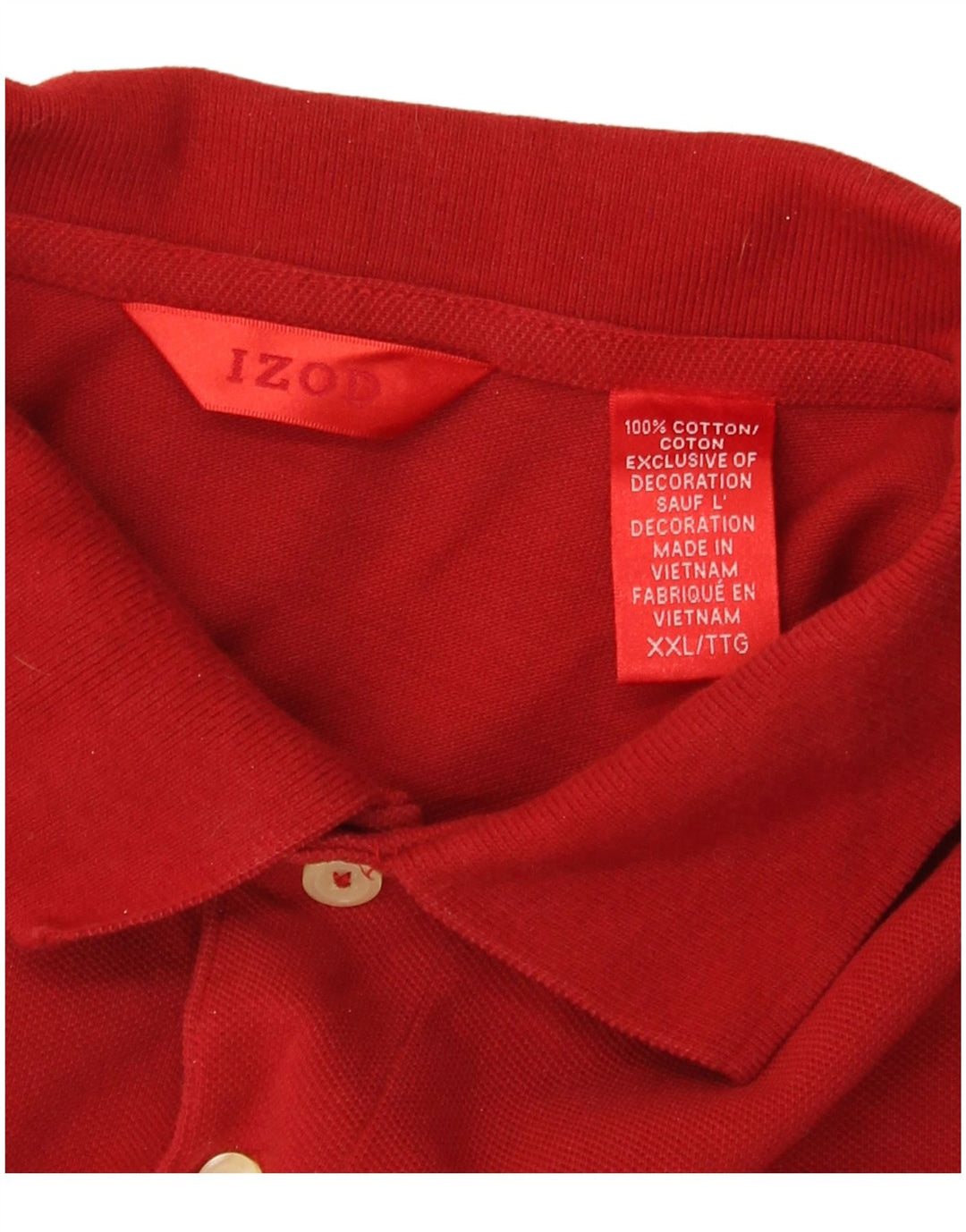 Tricou polo Izod pentru bărbați 2XL bumbac roșu