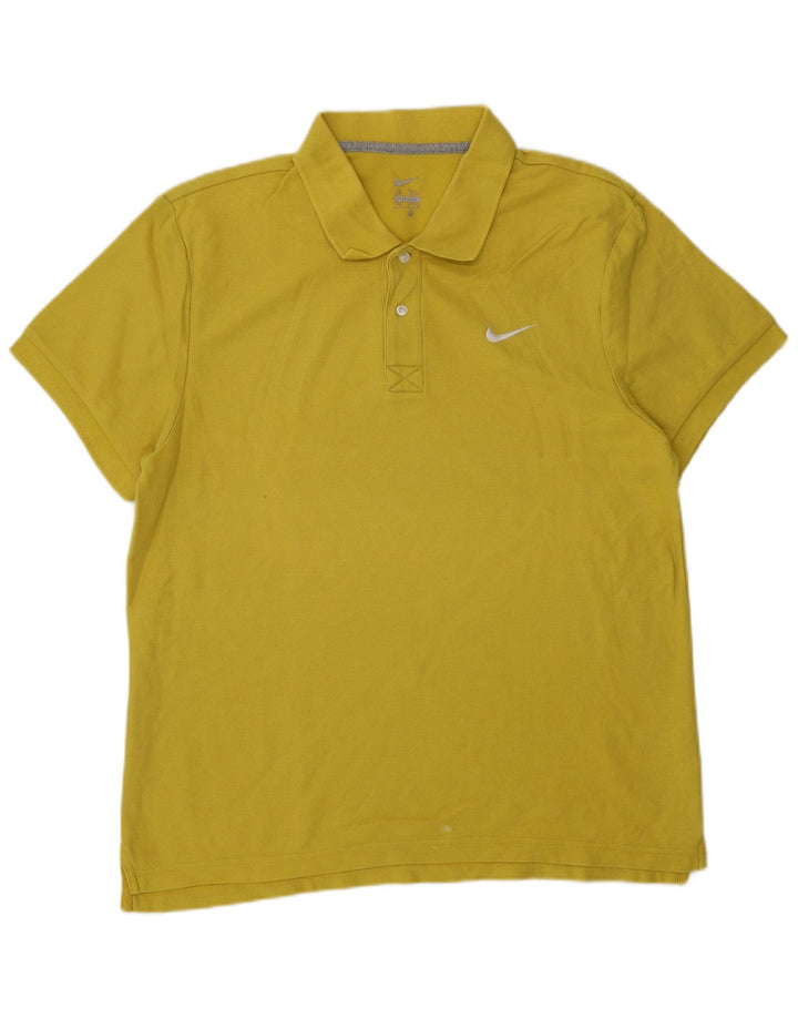 Tricou polo NIKE pentru bărbați, bumbac galben mediu