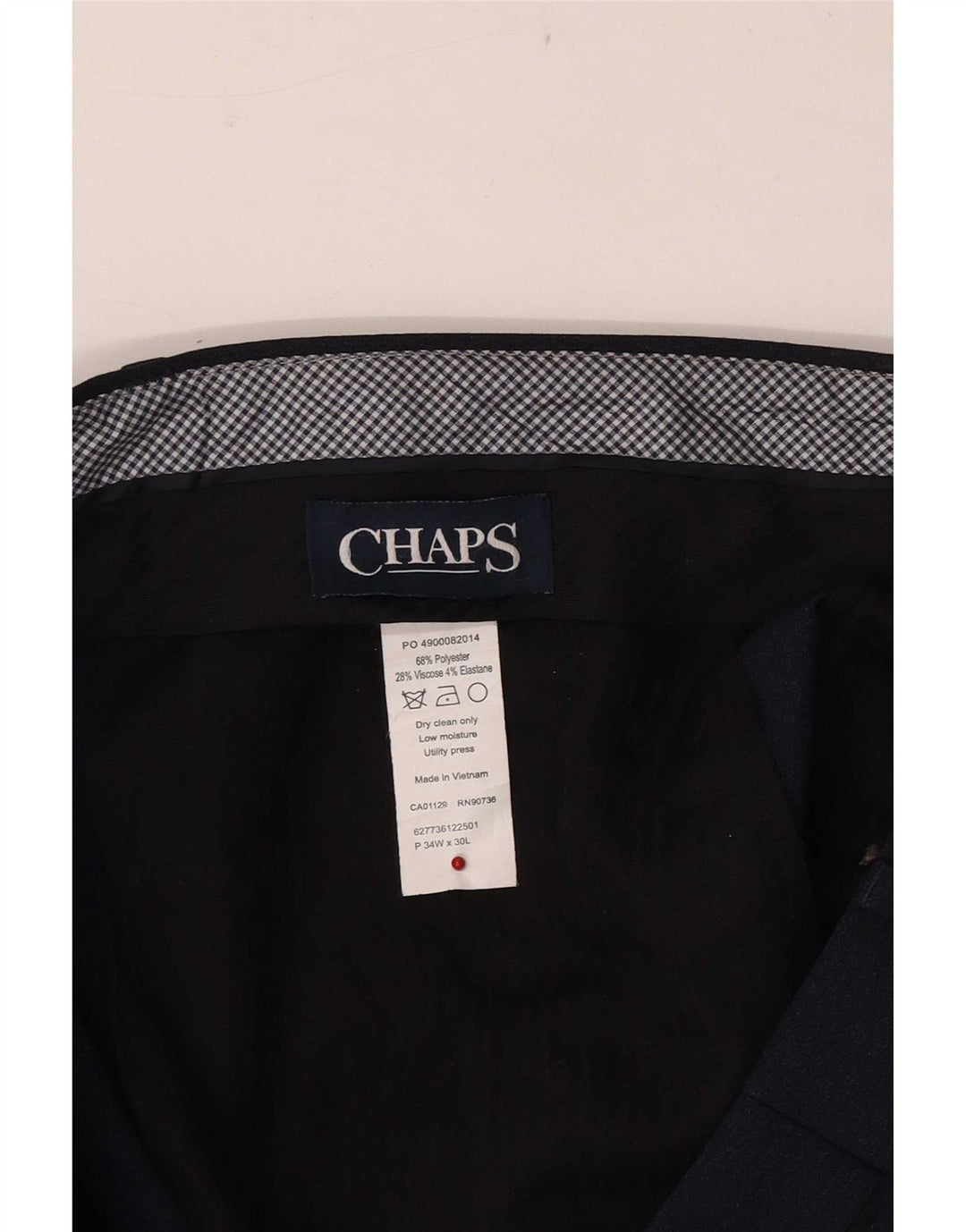 Pantaloni de costum Chaps pentru bărbați, drepti, cu croiala normală, L34 L30, poliester bleumarin