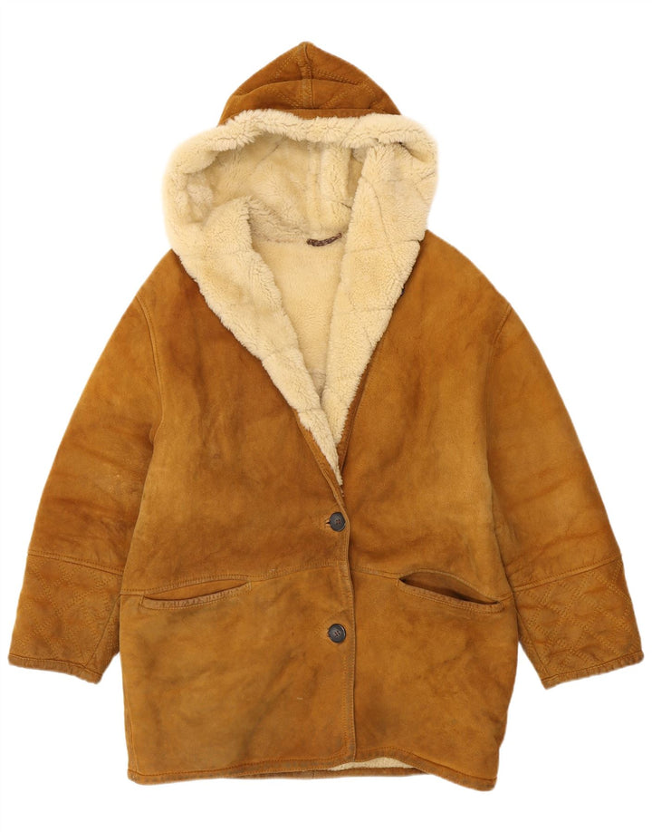 Jachetă din shearling cu glugă pentru femei Conbipel UK 16 Large Beige
