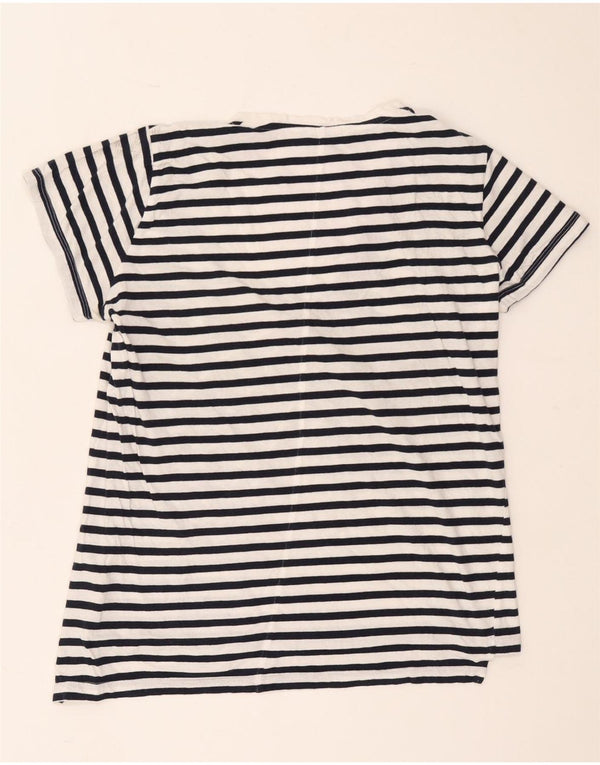 Top tricou pentru femei Zara UK 14 Medium bleumarin, bumbac cu dungi
