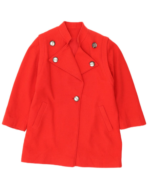 Pardesiu vintage pentru femei UK 14 mare lână roșie