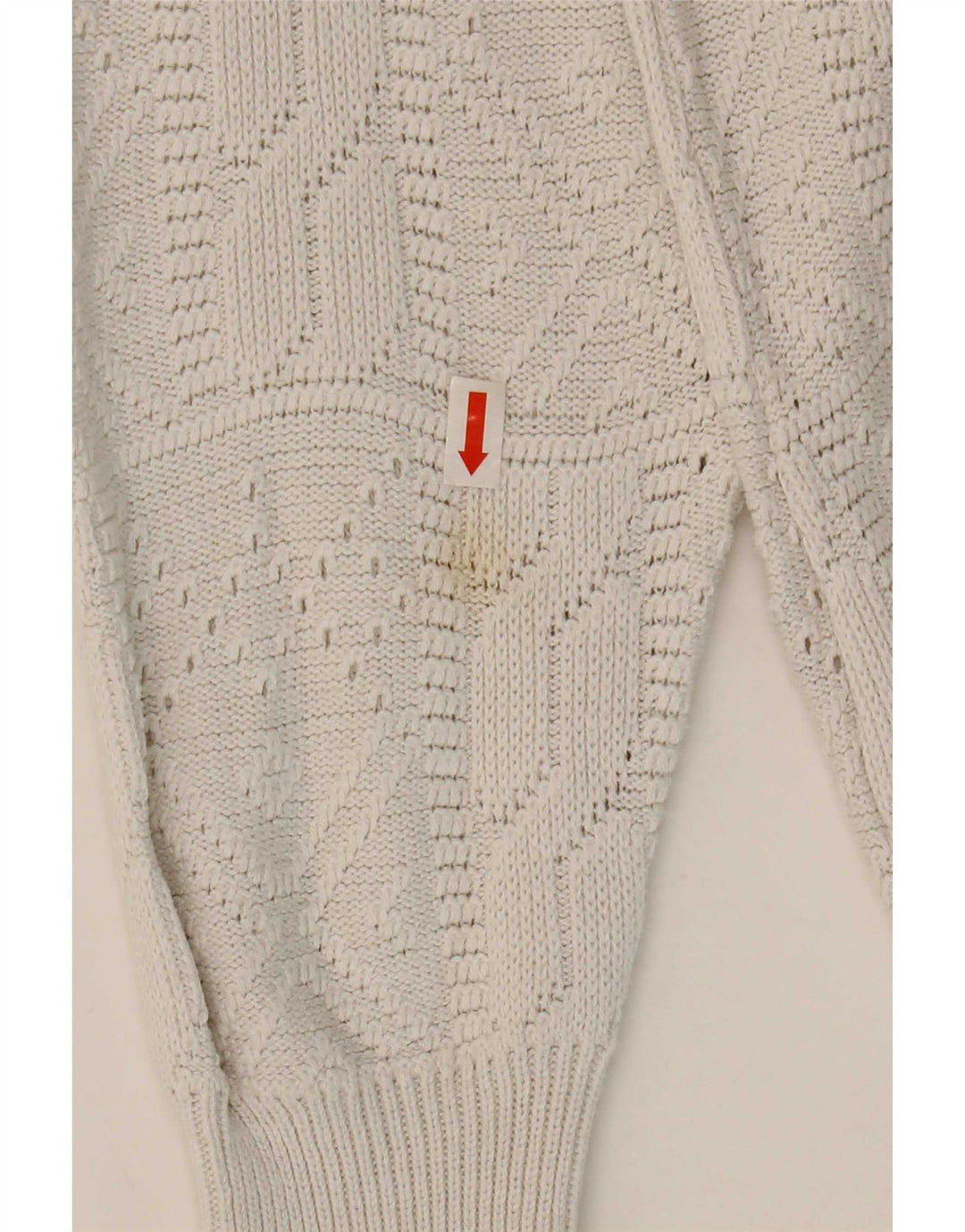 Pulover Vintage pentru damă cu gât cu nasturi IT 42 Medium White Acrilic