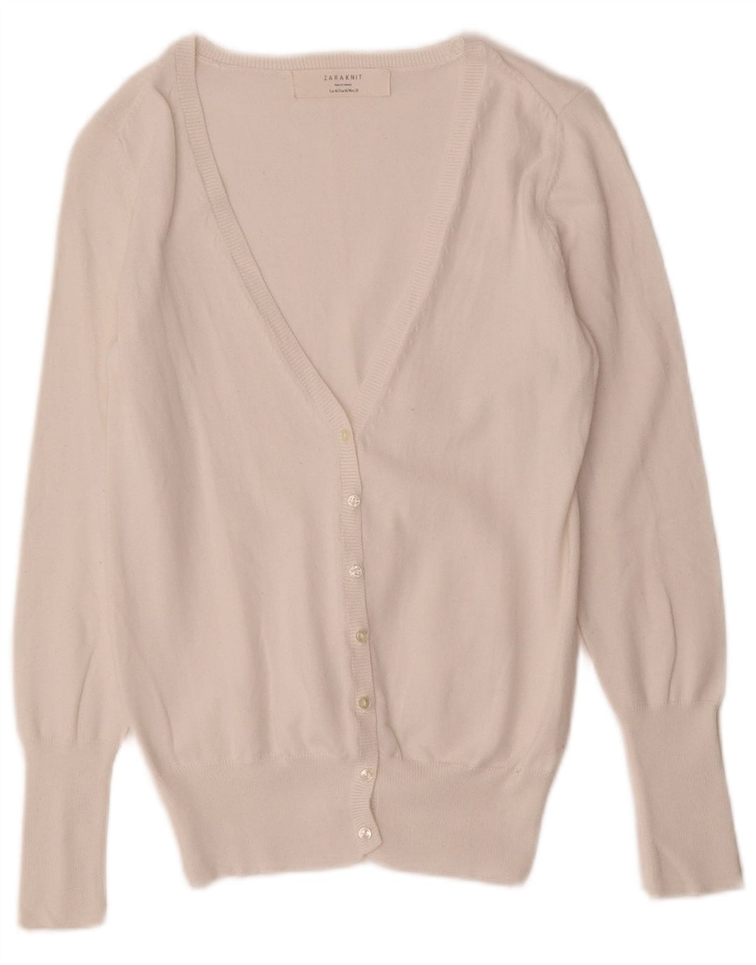 Pulover cardigan pentru femei Zara UK 12 Medium White