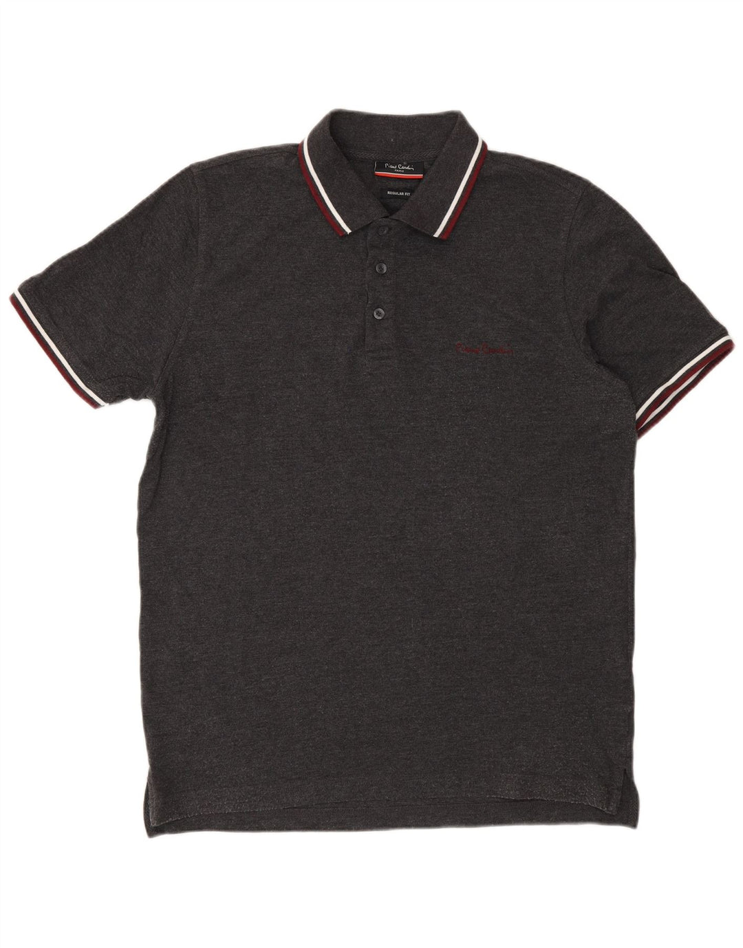 Cămașă polo pentru bărbați Pierre Cardin, cu formă regulată, gri mediu, bumbac, clasic