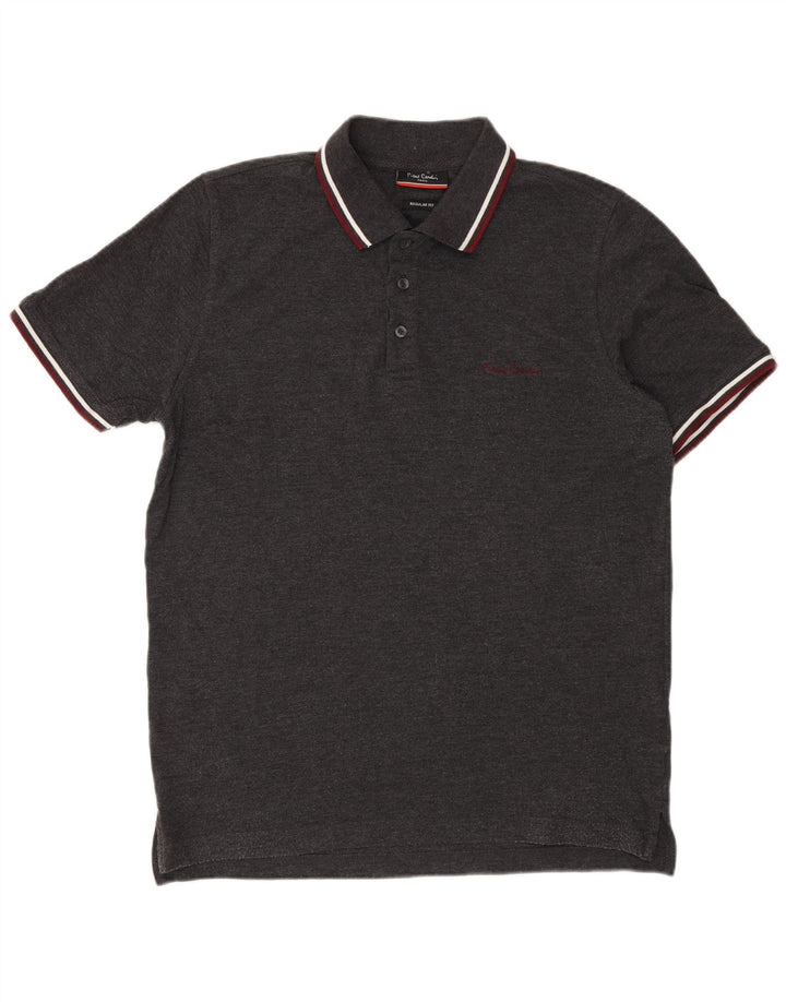 Cămașă polo pentru bărbați Pierre Cardin, cu formă regulată, gri mediu, bumbac, clasic