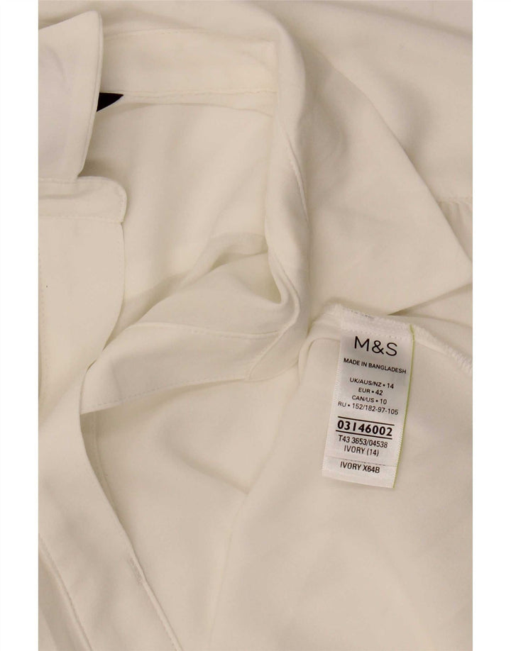 Marks & Spencer Bluză pentru femei Top UK 14 Poliester alb mare