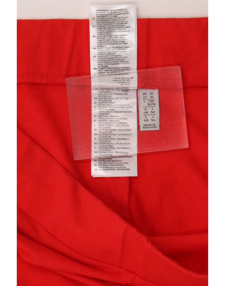 Leggings pentru femei ADIDAS UK 22 2XL bumbac roșu