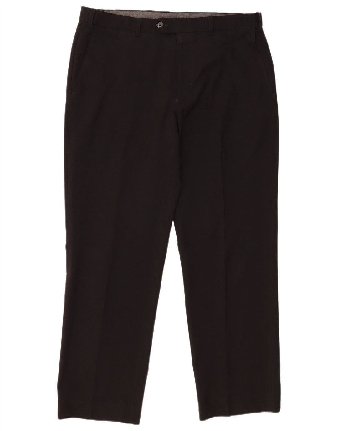 Pantaloni de costum pentru bărbați Marks & Spencer, cu ajustare normală, L34 L27, poliester negru