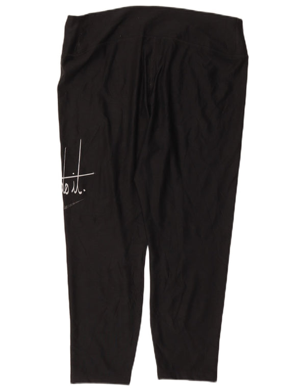 Leggings NIKE Dri Fit Graphic Capri pentru femei UK 18 XL Poliester negru