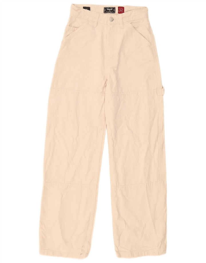Pantaloni cargo drepti pentru femei Superdry W26 L30 bej