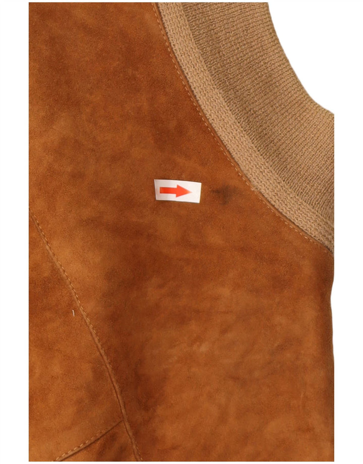 Bomber pentru bărbați VINTAGE din piele intoarsa UK 36 Mic Bej