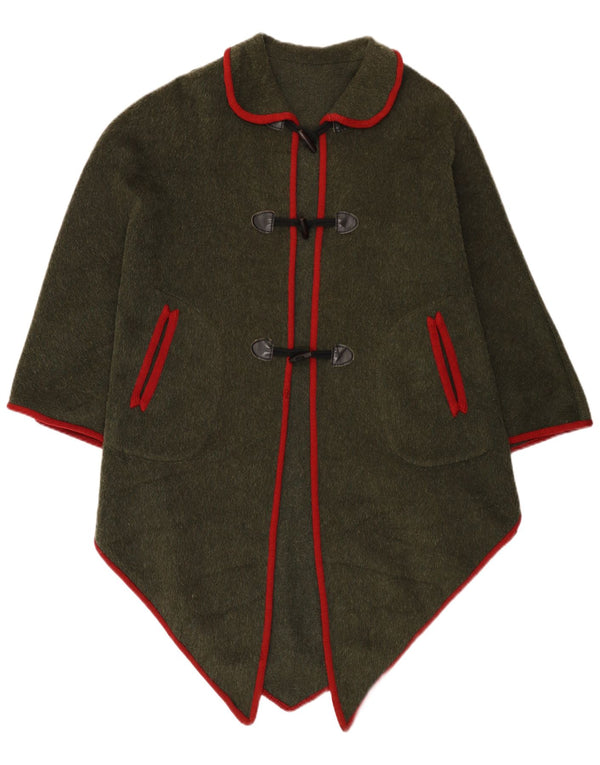 Poncho asimetric vintage pentru femei, mărime unica kaki