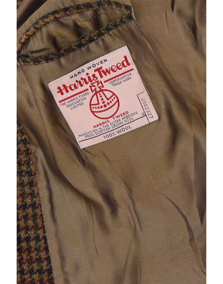Jachetă pentru bărbați Harris Tweed, cu 2 nasturi, UK 40, lână mare maro cu picioare de hâine
