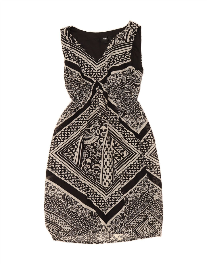 MOSSIMO Womens Abstract Pattern Sleeveless Sheath Dress UK 12 Medium Black Vintage Mossimo and Second-Hand Mossimo from Messina Hembry 