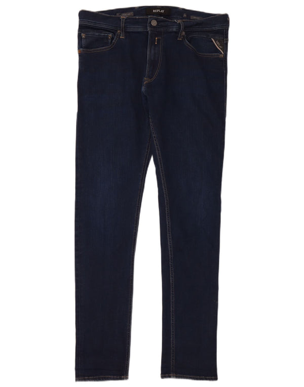 Replay Jondrill Skinny Jeans pentru bărbați W34 L32 Bumbac bleumarin