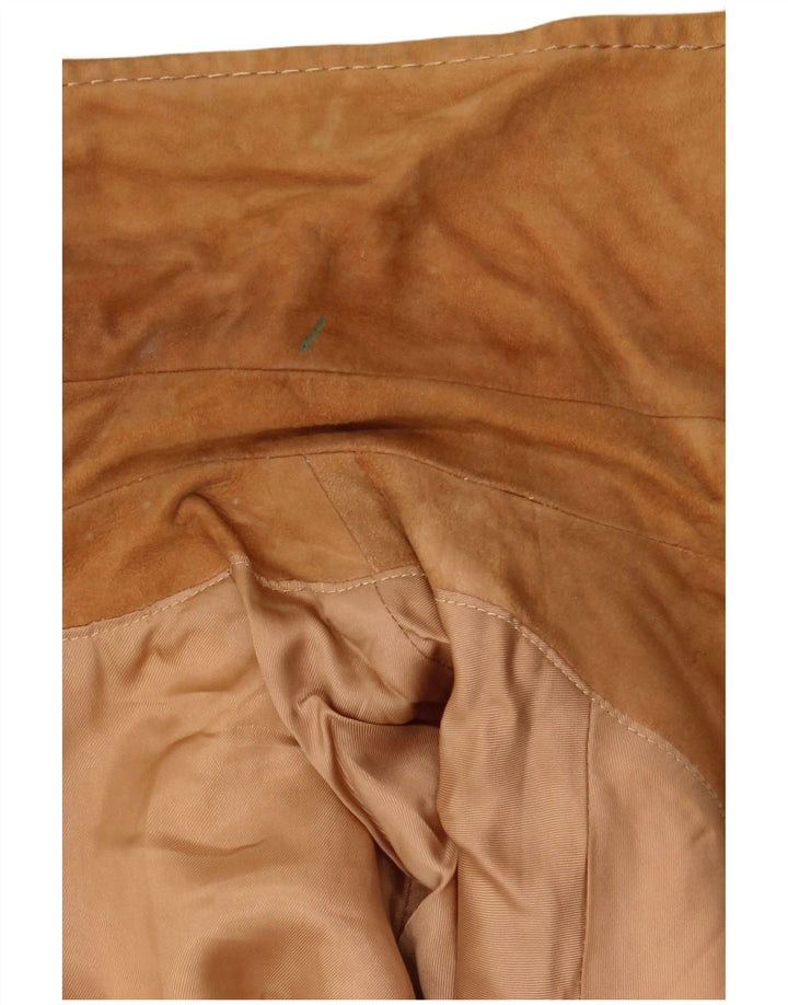 Jachetă militară de piele de căprioară pentru femei vintage IT 48 XL maro