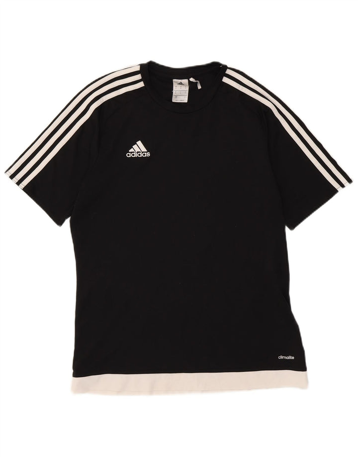 Tricou Adidas Climalite pentru bărbați Top Mediu Negru Poliester Colorblock