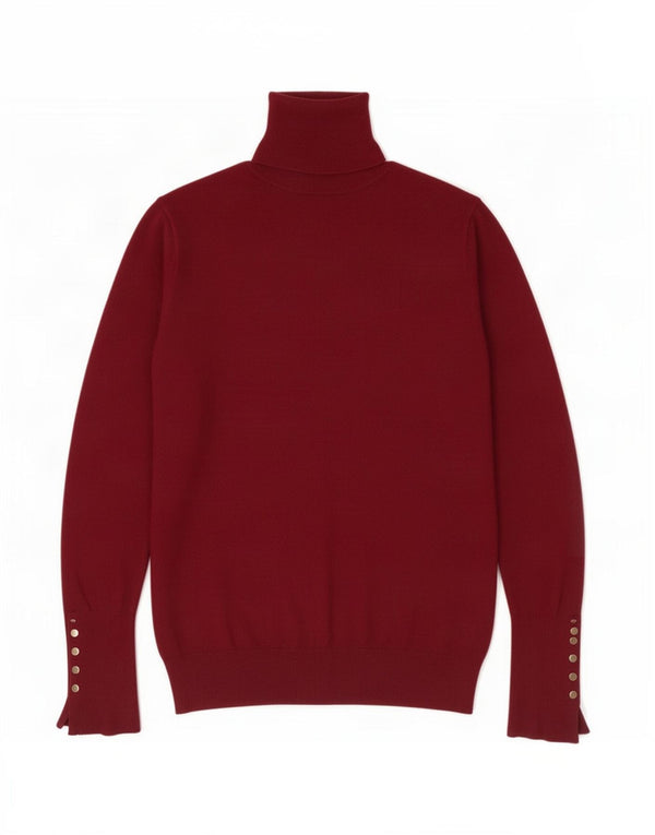 Pulover pentru femei cu gât rulat Zara UK 12 Burgundy mediu