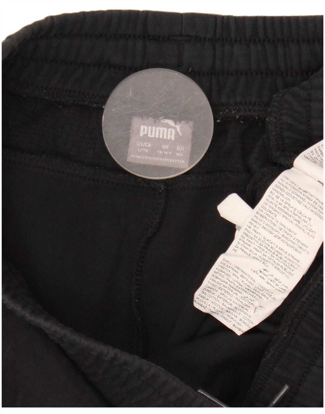 Pantaloni scurți sport Puma pentru băieți 13-14 ani, bumbac negru