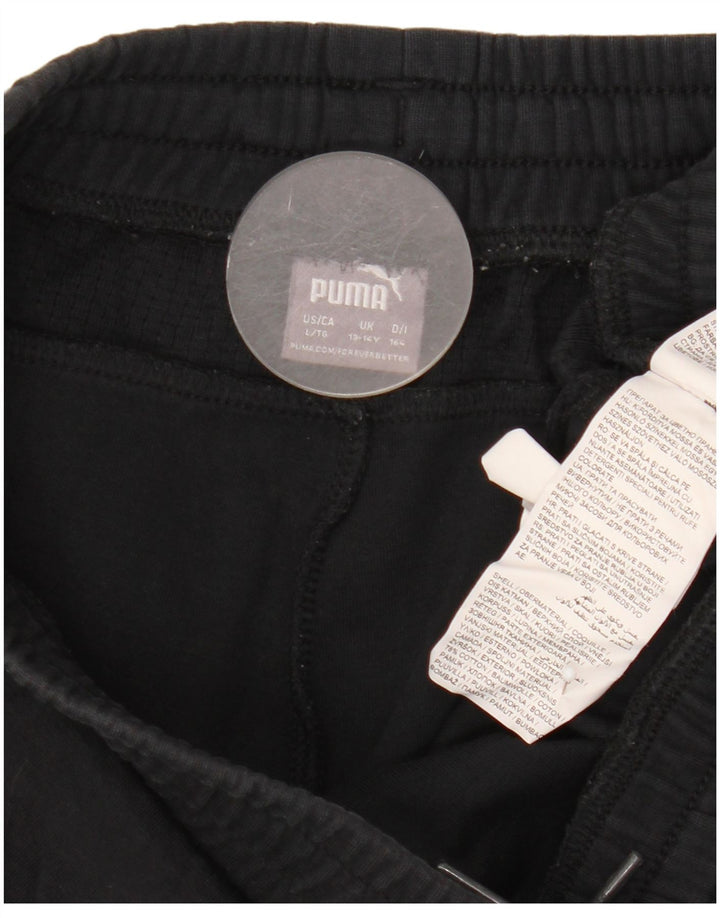 Pantaloni scurți sport Puma pentru băieți 13-14 ani, bumbac negru