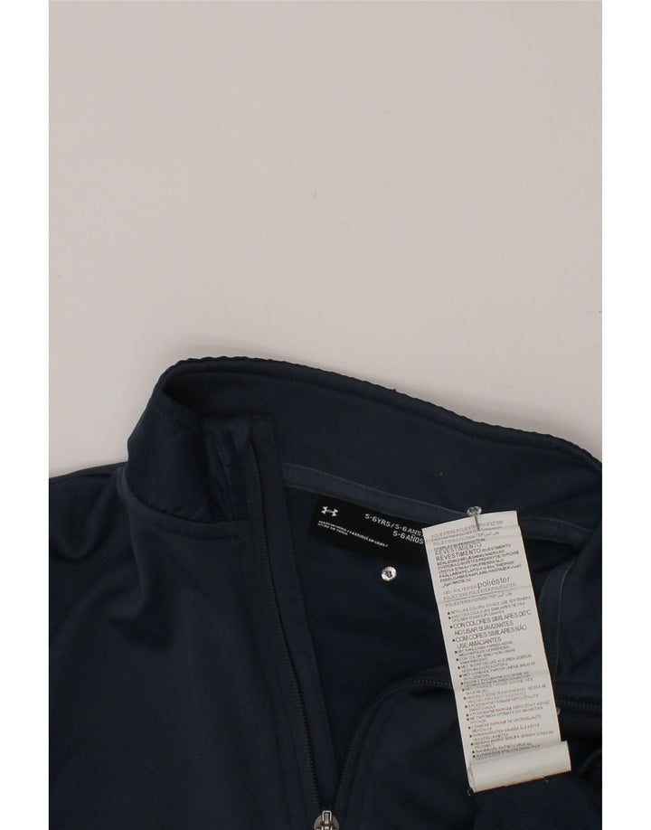 Pulover pentru băieți UNDER ARMOUR, cu fermoar, cu gât, 5-6 ani, poliester bleumarin