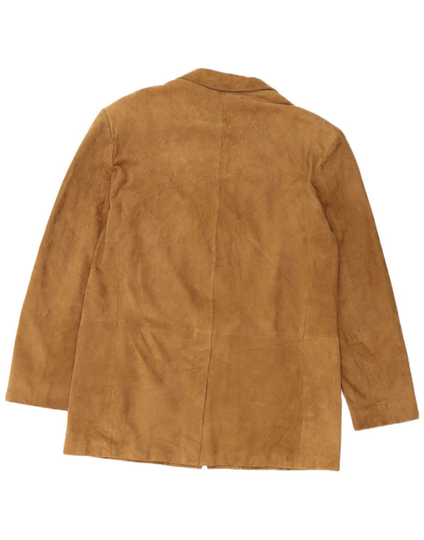 Jachetă pentru bărbați VINTAGE din piele intoarsa cu 3 nasturi UK 40, mare, bej