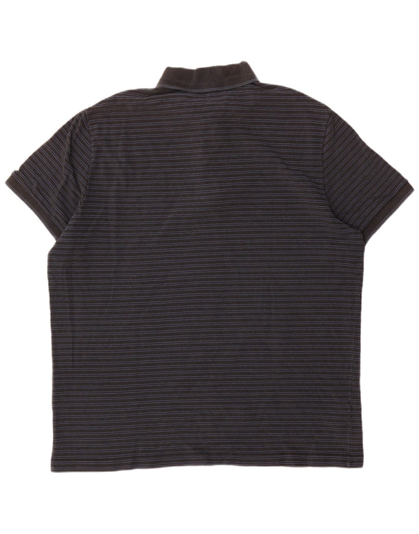 Tricou polo Lacoste pentru bărbați, cu formă regulată, mărimea 7 2XL, bumbac negru cu dungi