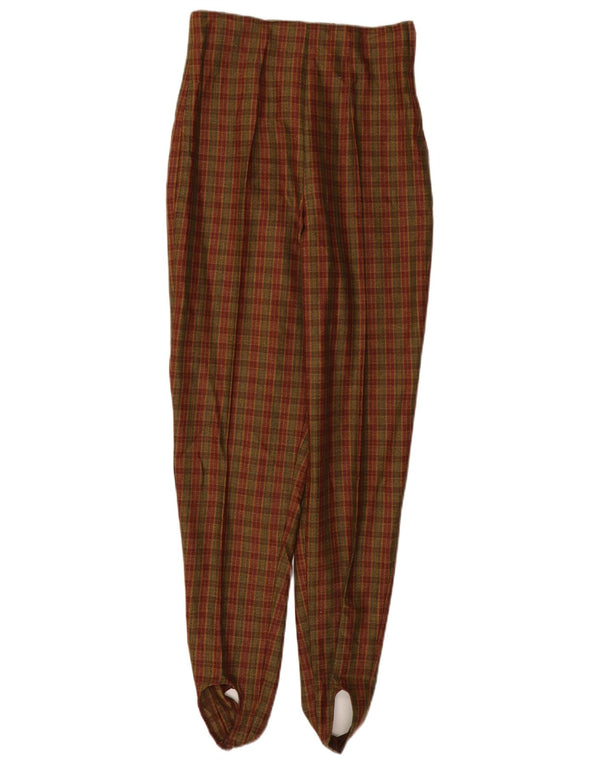 Pantaloni de costum vintage pentru femei conice IT 44 Medium W26 L30 Brown Check