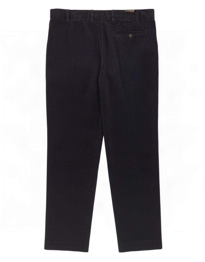 Pantaloni pentru femei Marks & Spencer, cu ajustare normală, din velur, L38 L31 bleumarin