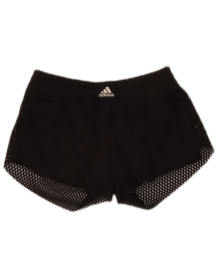 Pantaloni scurți sport Adidas pentru femei UK 10 Small Negru Poliester