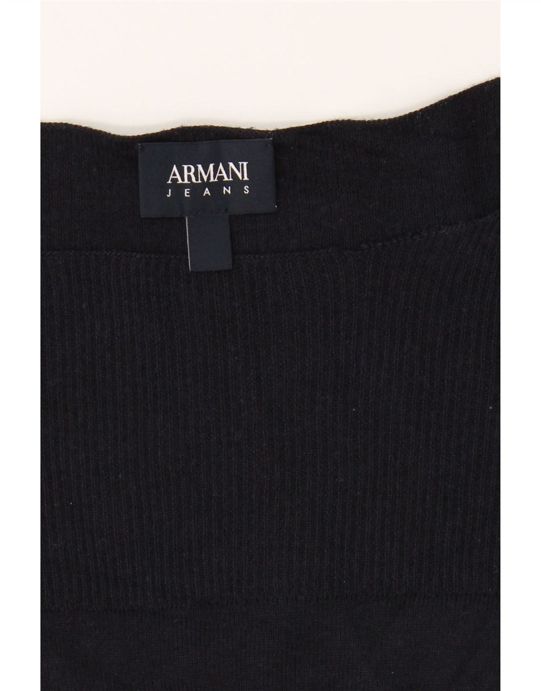 ARMANI Womens Boat Neck Jumper Sweater IT 44 Medium Navy Blue Vintage Armani and Second-Hand Armani from Messina Hembry 