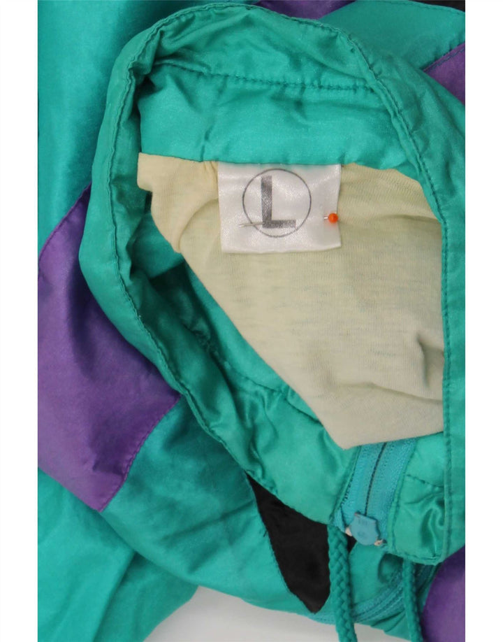 Jachetă de trening pentru bărbați, de epocă, mare, verde, poliamidă color bloc